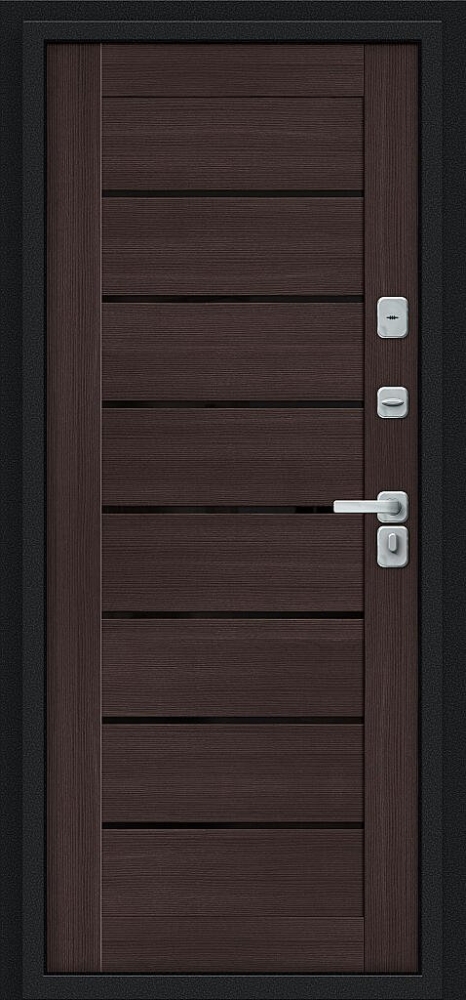 Товар Дверь Thermo Техно Д2/BChrome Букле черное/Wenge Melinga BR6214