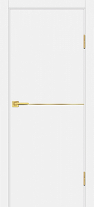 Товар Межкомнатная дверь П-19 ал. молдинг Золото Белый матовый