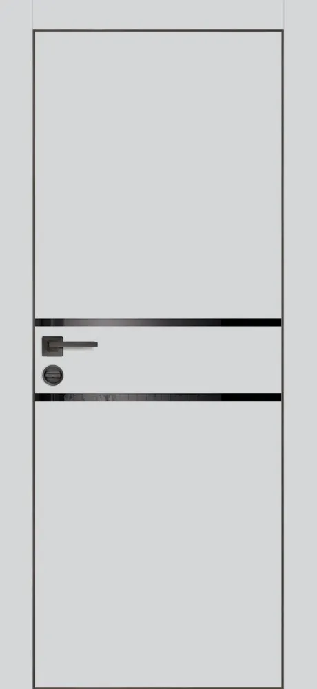 Фото Межкомнатная дверь PX-18 черная кромка с 4-х ст. Сапфир матовый