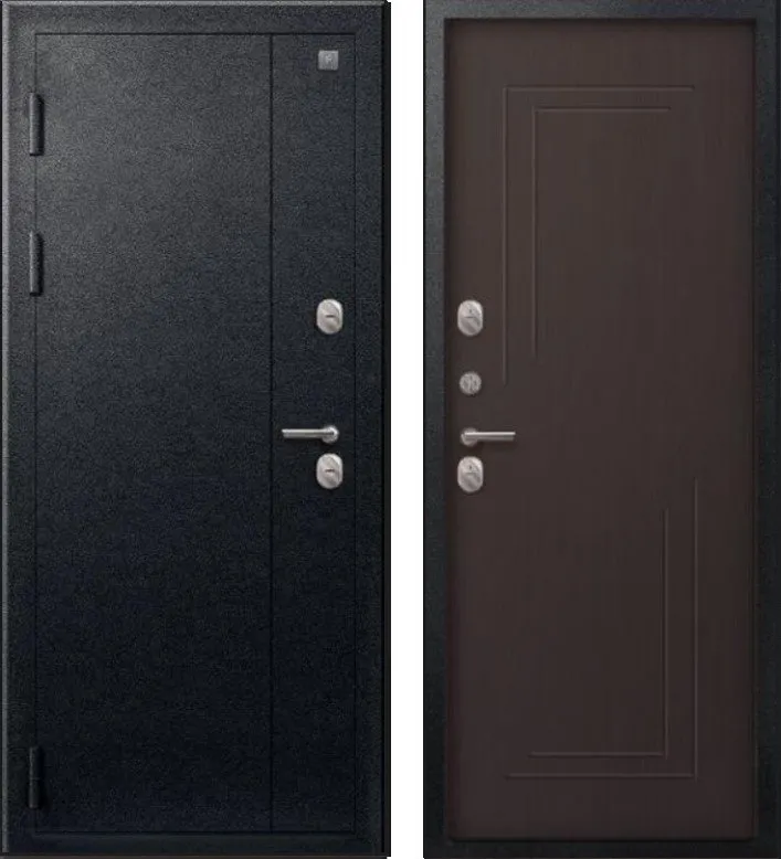 Дверь Термо-100 Черный муар - Темная лиственница DIS007363